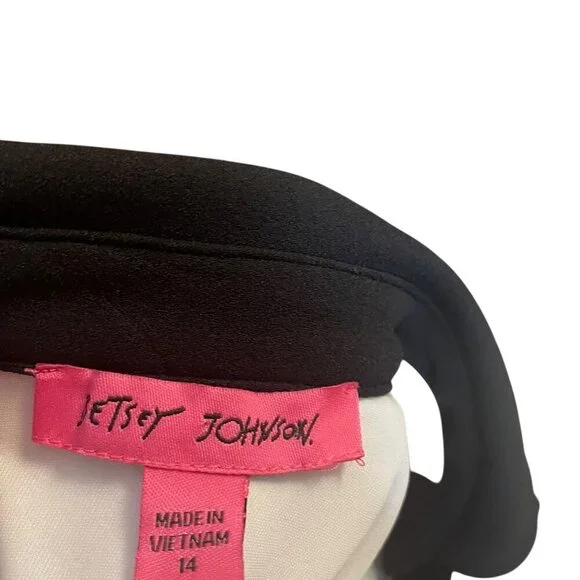 Betsey Johnson Black & White Bow Tie Jumpsuit – Size 14 - Picture 2 of 6